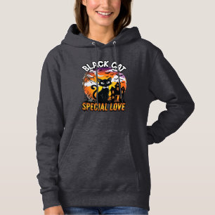 Black Cat Special Love Halloween Haunted House Bat Hoodie