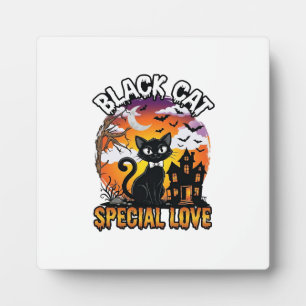 Black Cat Special Love Halloween Haunted House Bat Plaque