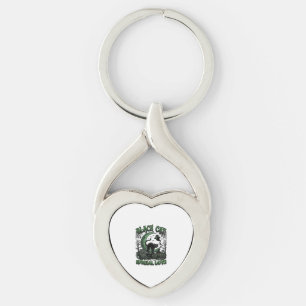 Black Cat Special Love Haloween Crescent Moon Ghos Keychain