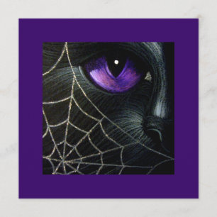 BLACK CAT & SPIDER WEB CUSTOMIZE HALLOWEEN CARD