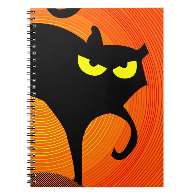 Black Cat Spiral Photo Notebook (Front)