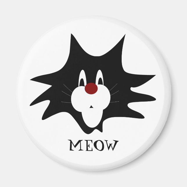 Black Cat Splat Magnet (Front)