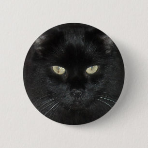 Black Cat Stare 2 Inch Round Button