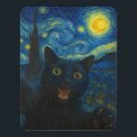 Black Cat Starry Night Van Gogh Cat Selfie  Door Sign<br><div class="desc">Unleash your inner art lover and feline fanatic with this Black Cat Starry Night Van Gogh Cat Selfie Cat Mom Cat Lover T-Shirt. Featuring a cool black cat snapping a selfie against a swirling Van Gogh-inspired night sky, this tee combines iconic art with quirky modern humour. Whether you're a cat...</div>