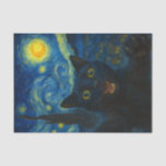 Black Cat Starry Night Van Gogh Cat Selfie  Tissue Paper<br><div class="desc">Unleash your inner art lover and feline fanatic with this Black Cat Starry Night Van Gogh Cat Selfie Cat Mom Cat Lover T-Shirt. Featuring a cool black cat snapping a selfie against a swirling Van Gogh-inspired night sky, this tee combines iconic art with quirky modern humour. Whether you're a cat...</div>