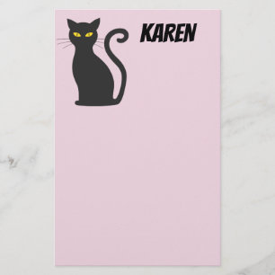 BLACK CAT STATIONERY PERSONALIZED 