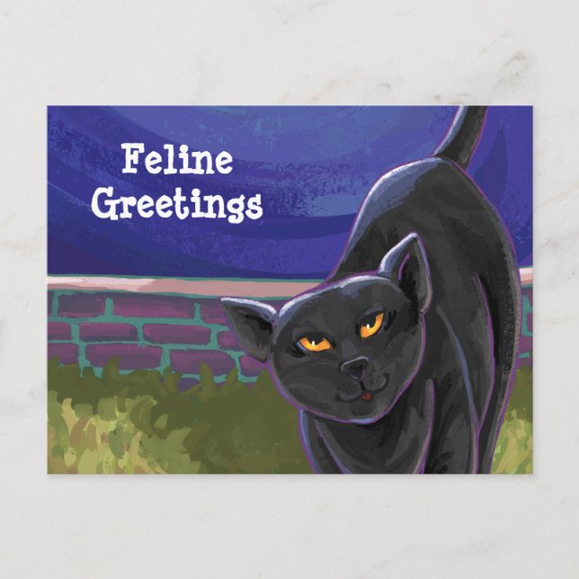Black Cat Stationery Postcard (Front)
