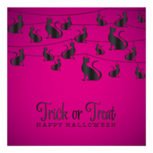 Black cat string poster