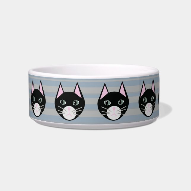 Black Cat, Stripes Bowl (Front)