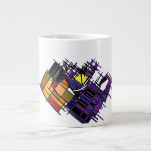 Black cat style large coffee mug