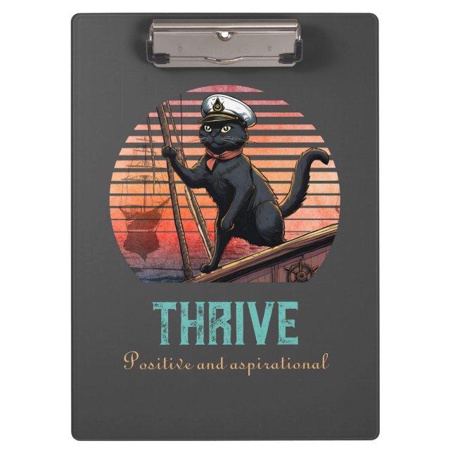 Black Cat Sunset: A Voyage to THRIVE Clipboard (Front)
