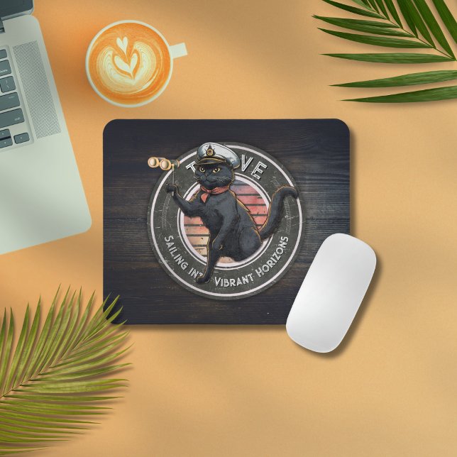 Black Cat Sunset: A Voyage to THRIVE Mouse Pad (Black Cat Sunset: A Voyage to THRIVE Mouse Pad)