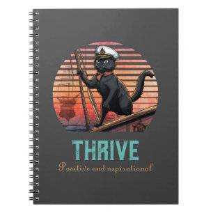 Black Cat Sunset: A Voyage to THRIVE Notebook