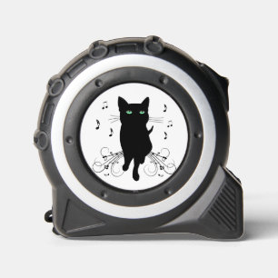Black Cat Surrounded by Whispering Notes of Music 1