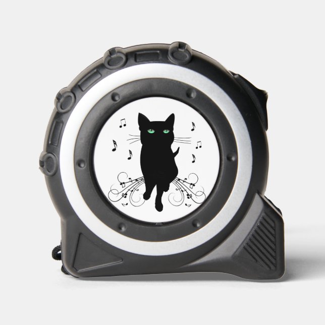 Black Cat Surrounded by Whispering Notes of Music 1 (Front)