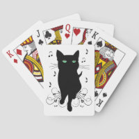 Black Cat Surrounded by Whispering Notes of Music