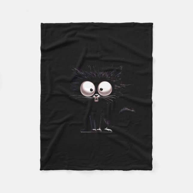 Black cat survived fine everything is fine funny fleece blanket (Front)