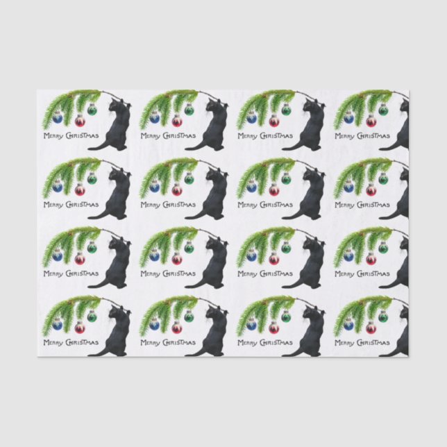 Black Cat Swag Christmas Tissue Paper (Front)