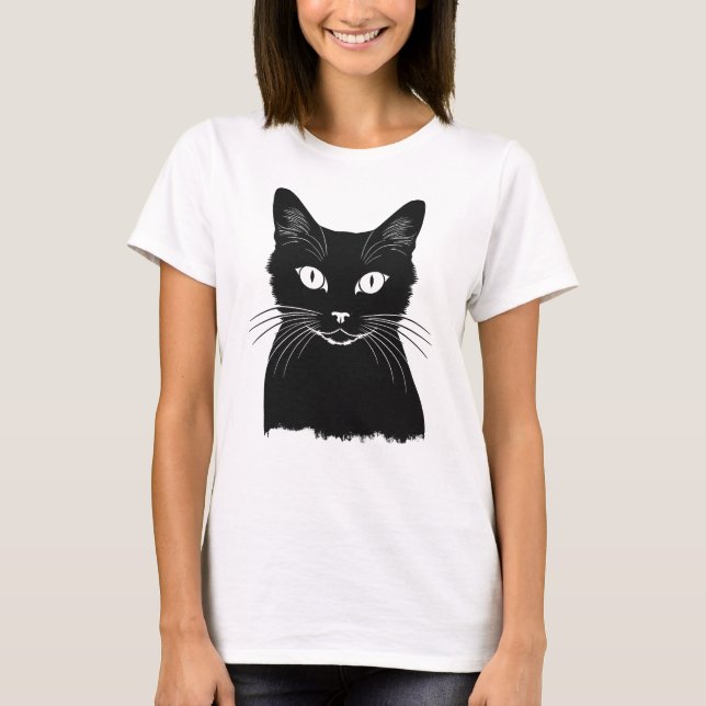 Black cat T-Shirt (Front)