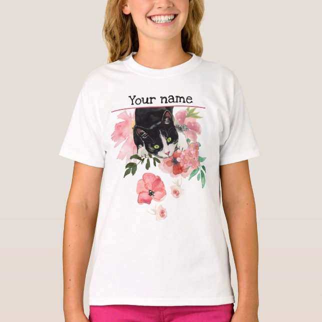 Black cat T-Shirt (Front)