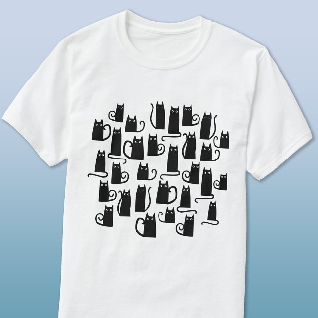 Black Cat T-Shirt (Black cats fun t-shirt)