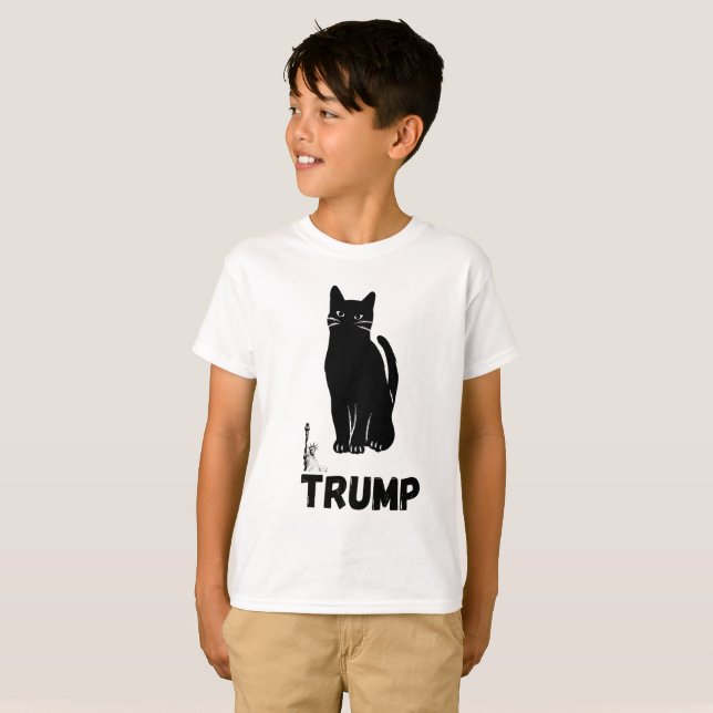 Black Cat t shirt trump (Front Full)