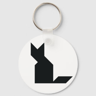Black cat Tangram Keychain