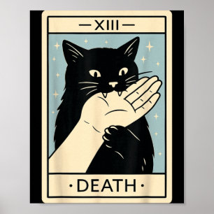 Black Cat Tarot Card Shirt Funny Witchy Halloween Poster