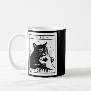 Black Cat Tarot Death Halloween Kitten Cat Mom Cat Coffee Mug