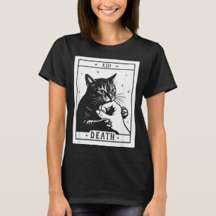 Black Cat Tarot Death Halloween Kitten Cat Mom Cat T-Shirt