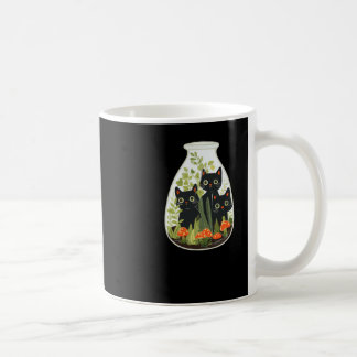 Black Cat Terrarium Sticker Coffee Mug
