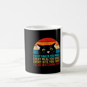 Black Cat Themed Every Snack You Make Retro Peekin Coffee Mug