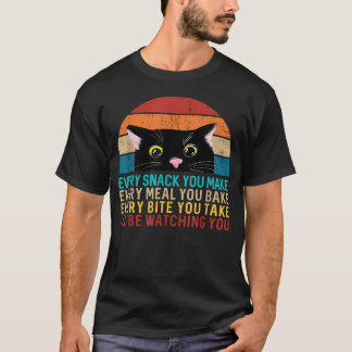 Black Cat Themed Every Snack You Make Retro T-Shirt