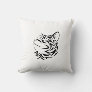 black cat throw pillow