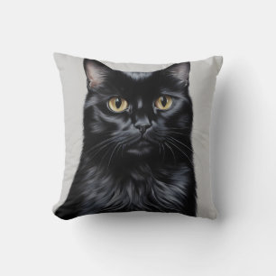 Black Cat Throw Pillow