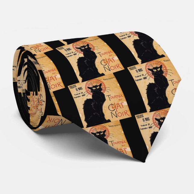 Black Cat Tie (Rolled)