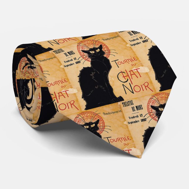black cat tie (Rolled)