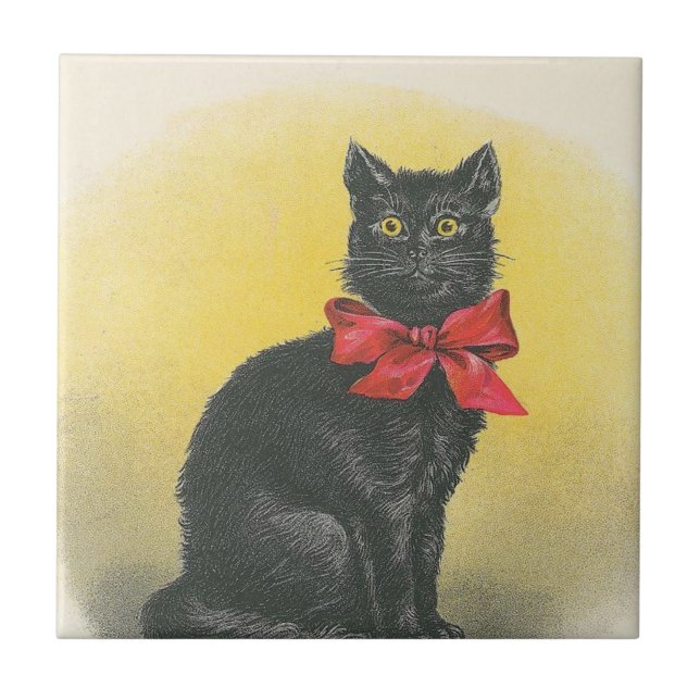 Black Cat Tile (Front)