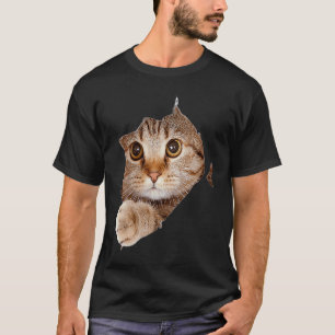 Black Cat Torn Cloth Cat Cat Mom Kitten T-Shirt