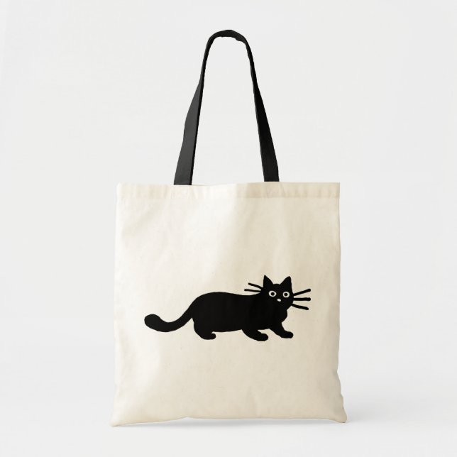 Black Cat Tote Bag (Front)