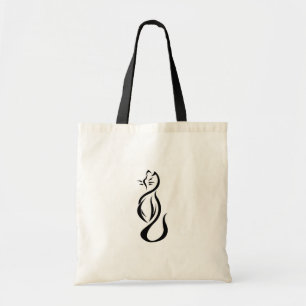 Black cat tote bag