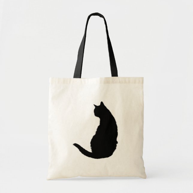 Black Cat Tote Bag (Front)