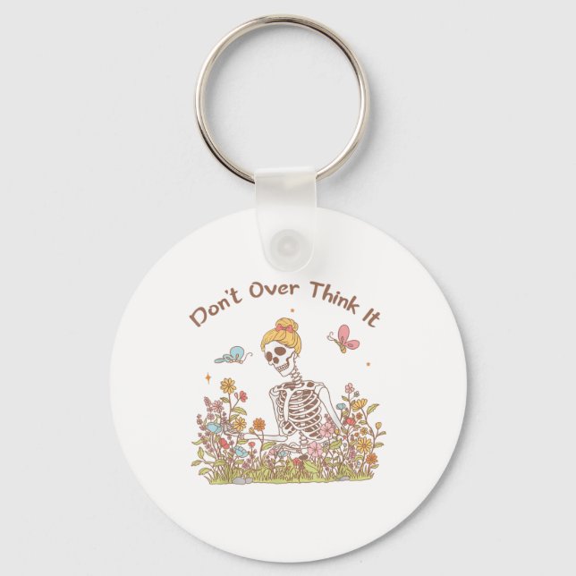 Black Cat Touch My Sewing Machine I Will Slap You  Keychain (Front)