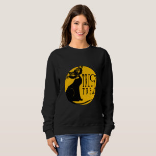 Black Cat Trick or Treat Sweatshirt