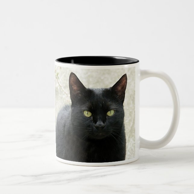 Black Cat Two-Tone Coffee Mug (Right)