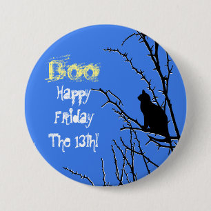 Black Cat Up A Tree 3 Inch Round Button