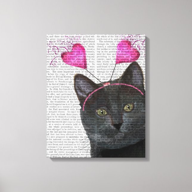 Black Cat Valentines Canvas Print (Front)