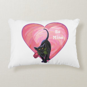 Black Cat Valentine's Day Accent Pillow