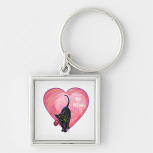 Black Cat Valentine's Day Keychain