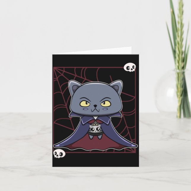 Black Cat Vampire Dracula And Monster Item For Card (Front)